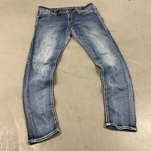 Vintage Y2K skinny rock revival jeans 34x32